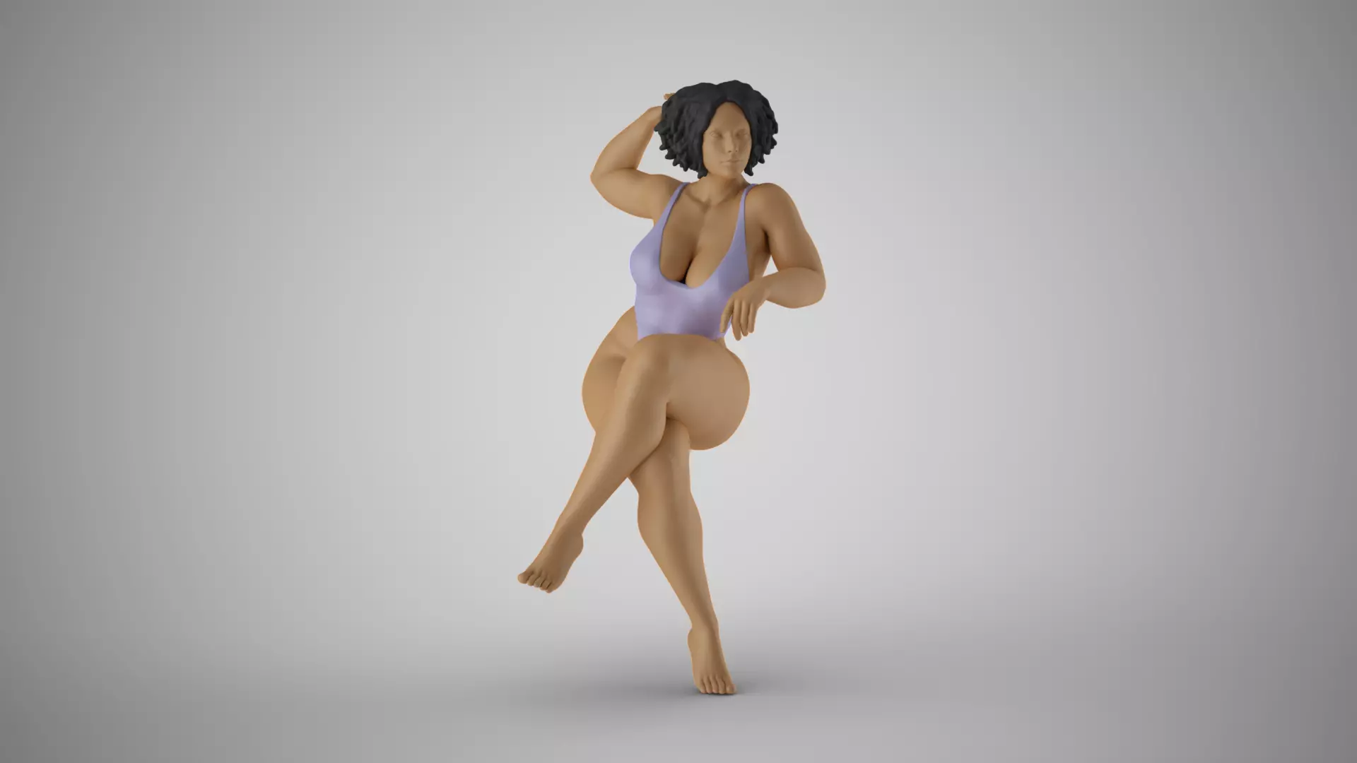 Girl Sitting in Club 3D print model_0