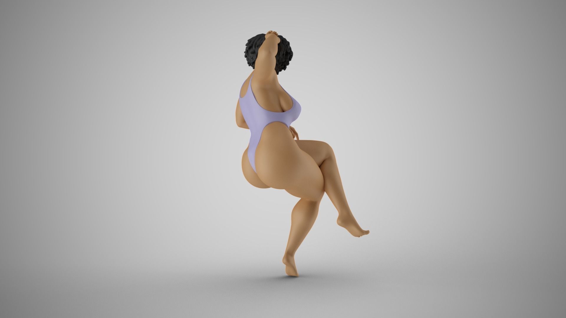 Girl Sitting in Club 3D print model_6