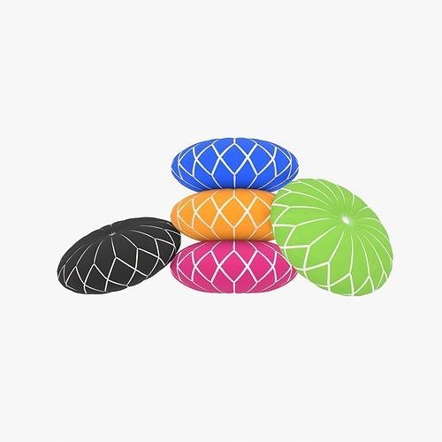 Round decorative fabric pillow 3D Model Collection