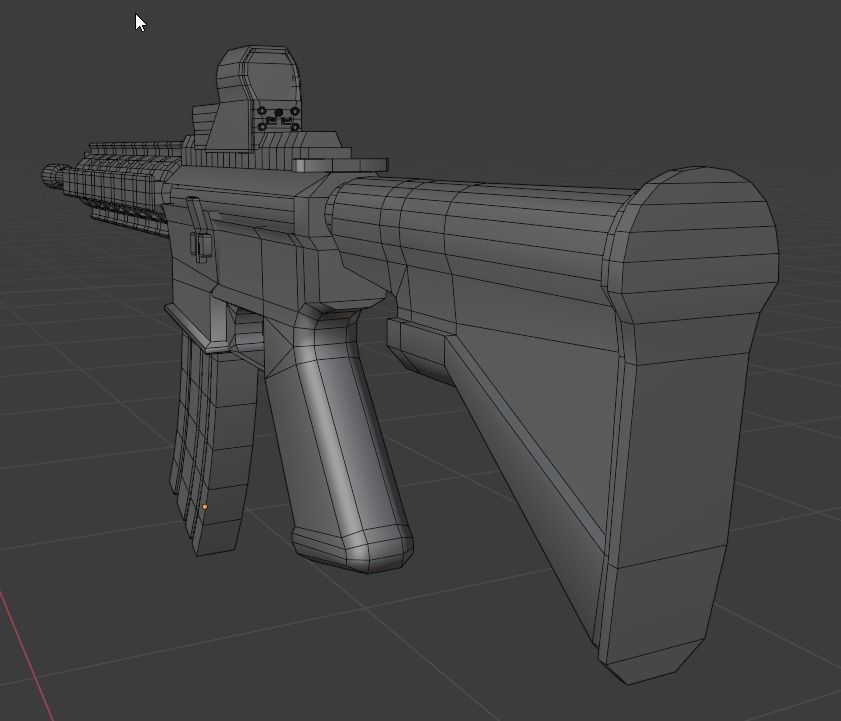 M27 Gun Weapon Low-poly 3D model_1
