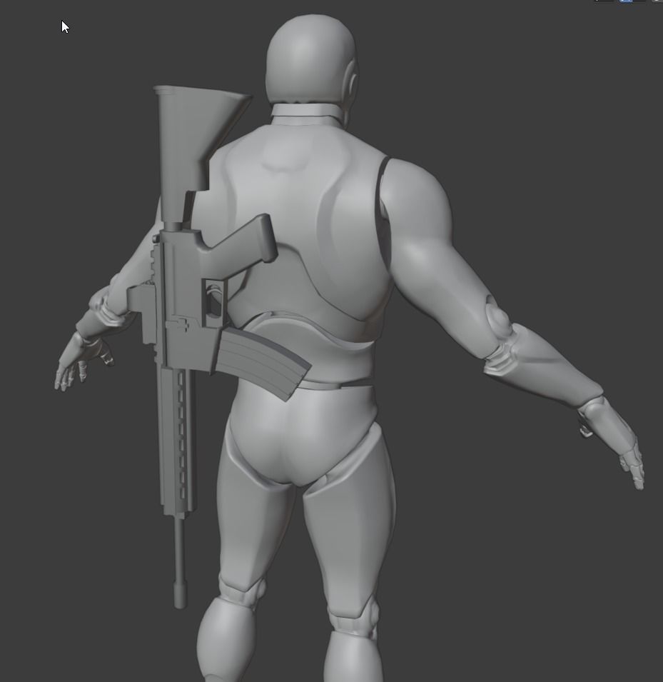 M27 Gun Weapon Low-poly 3D model_4