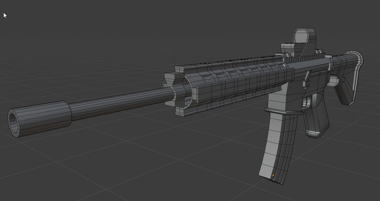 M27 Gun Weapon Low-poly 3D model_3
