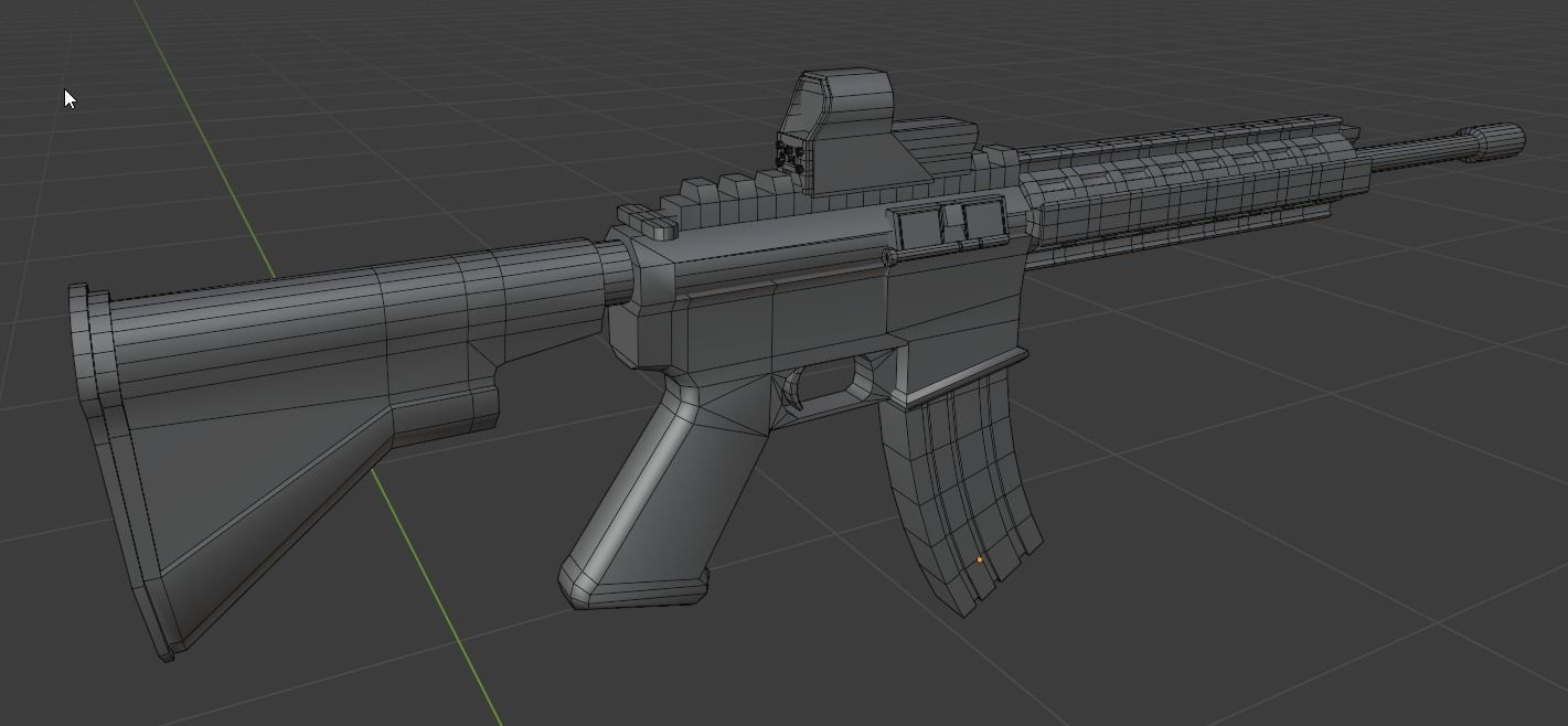 M27 Gun Weapon Low-poly 3D model_2