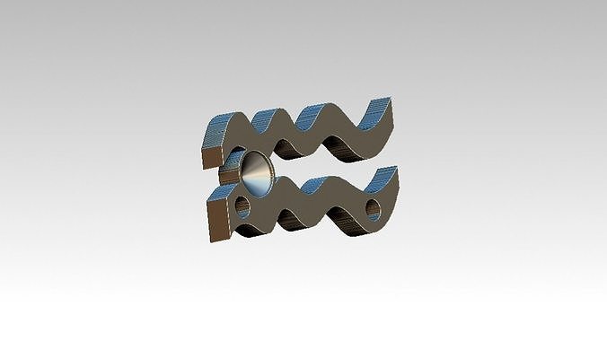Acuario metal letter 3D print model