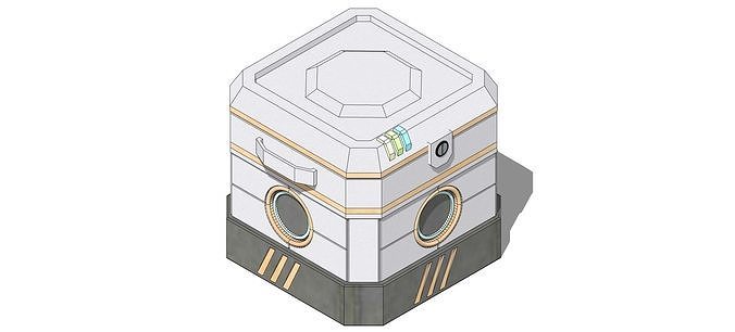 Sci fi small Crate 002 Free 3D model