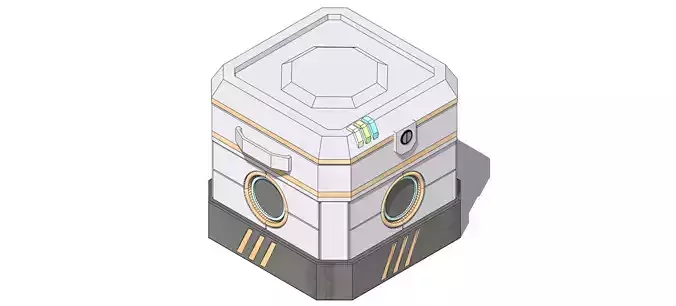 Sci fi small Crate 002 Free 3D model