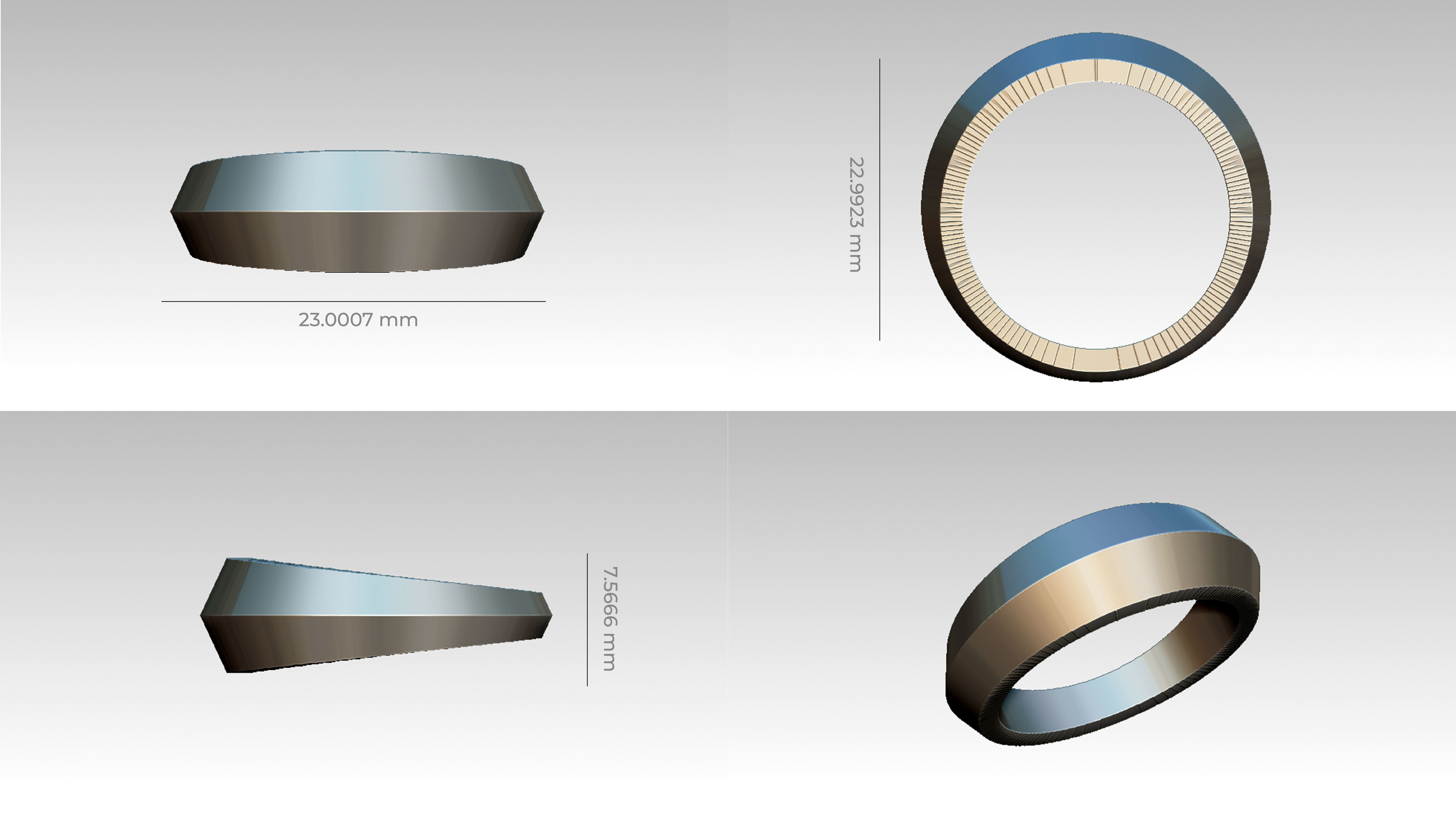 Piedras stainless steel ring 3D print model_4