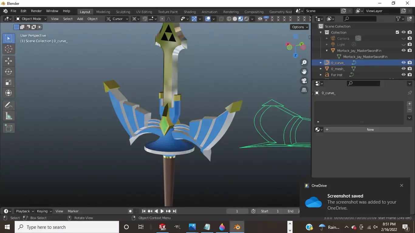 Master Sword from Zelda 3D model_0