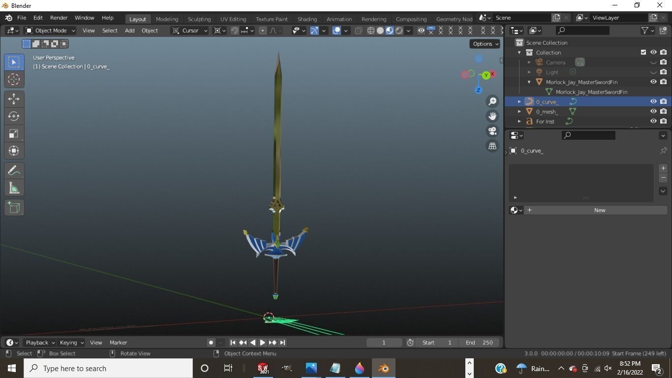Master Sword from Zelda 3D model_7
