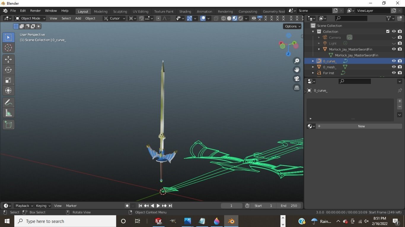 Master Sword from Zelda 3D model_4