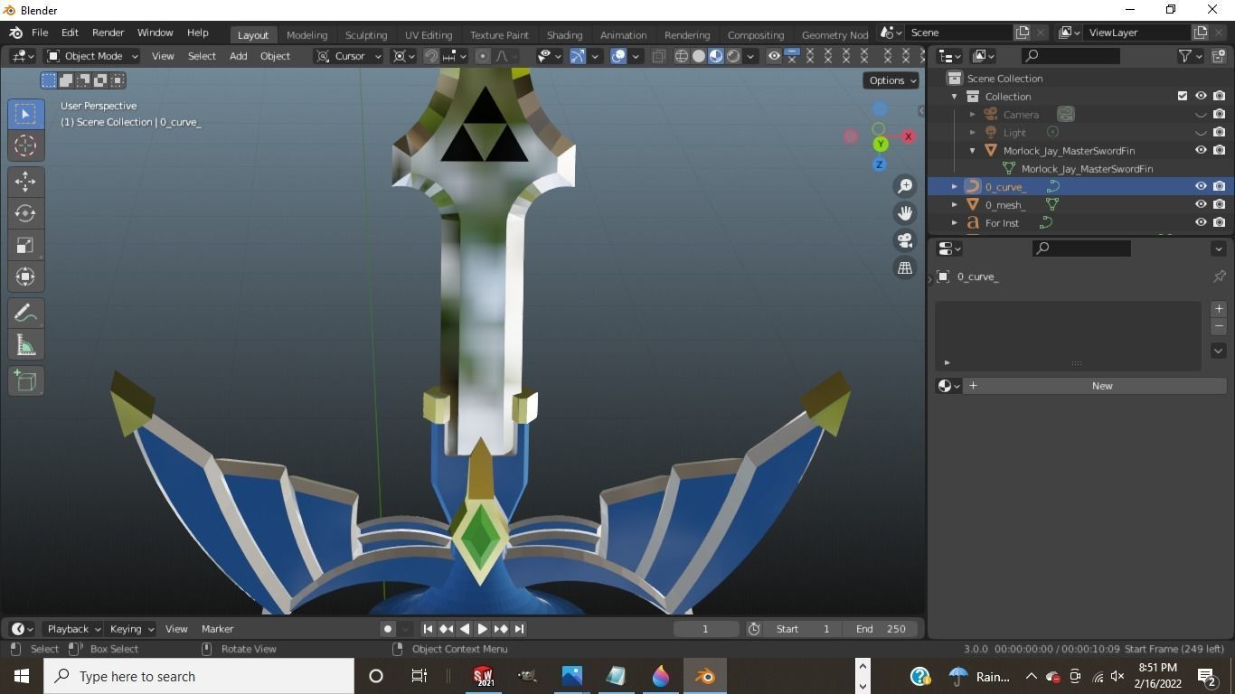 Master Sword from Zelda 3D model_5