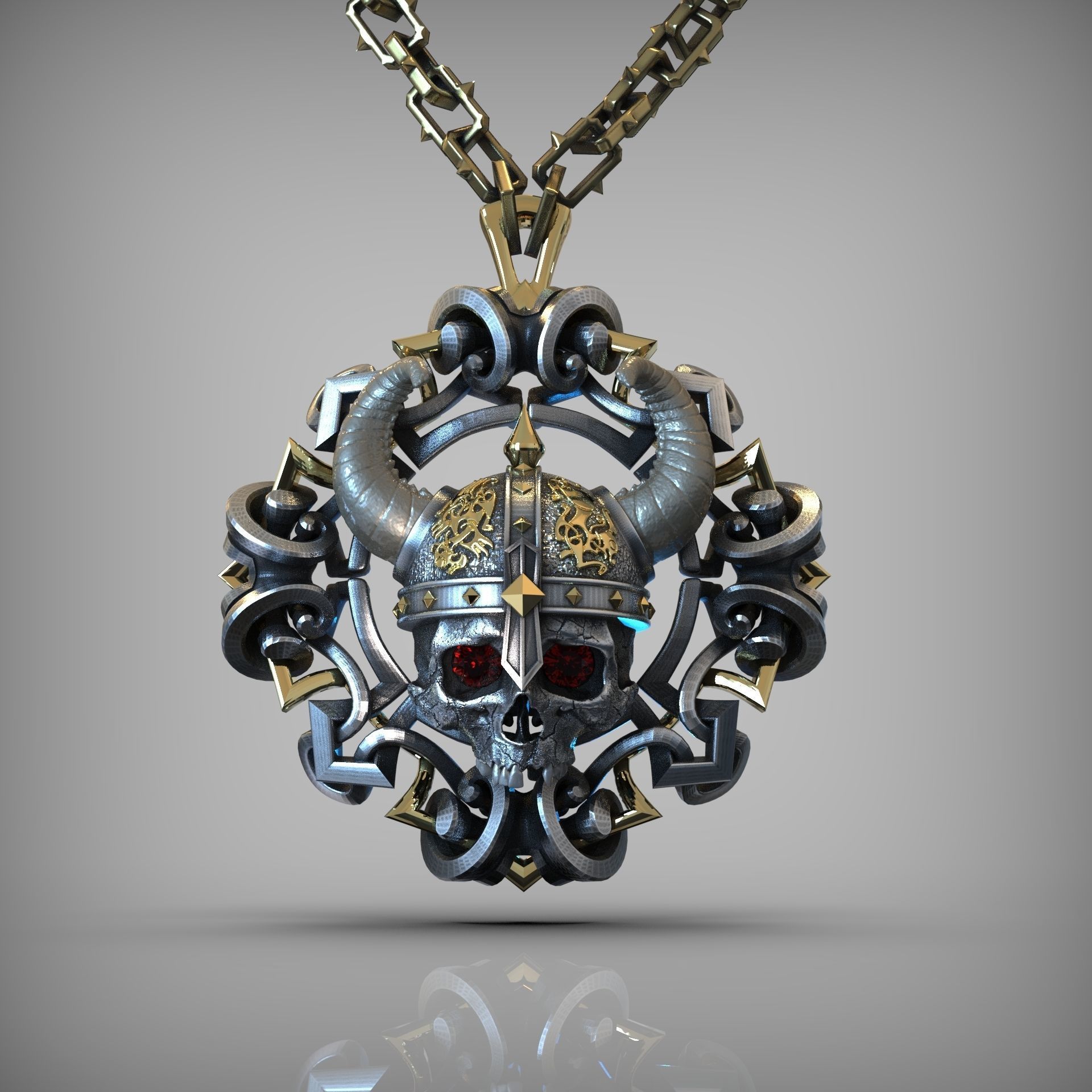 Viking pendant 3D print model_2