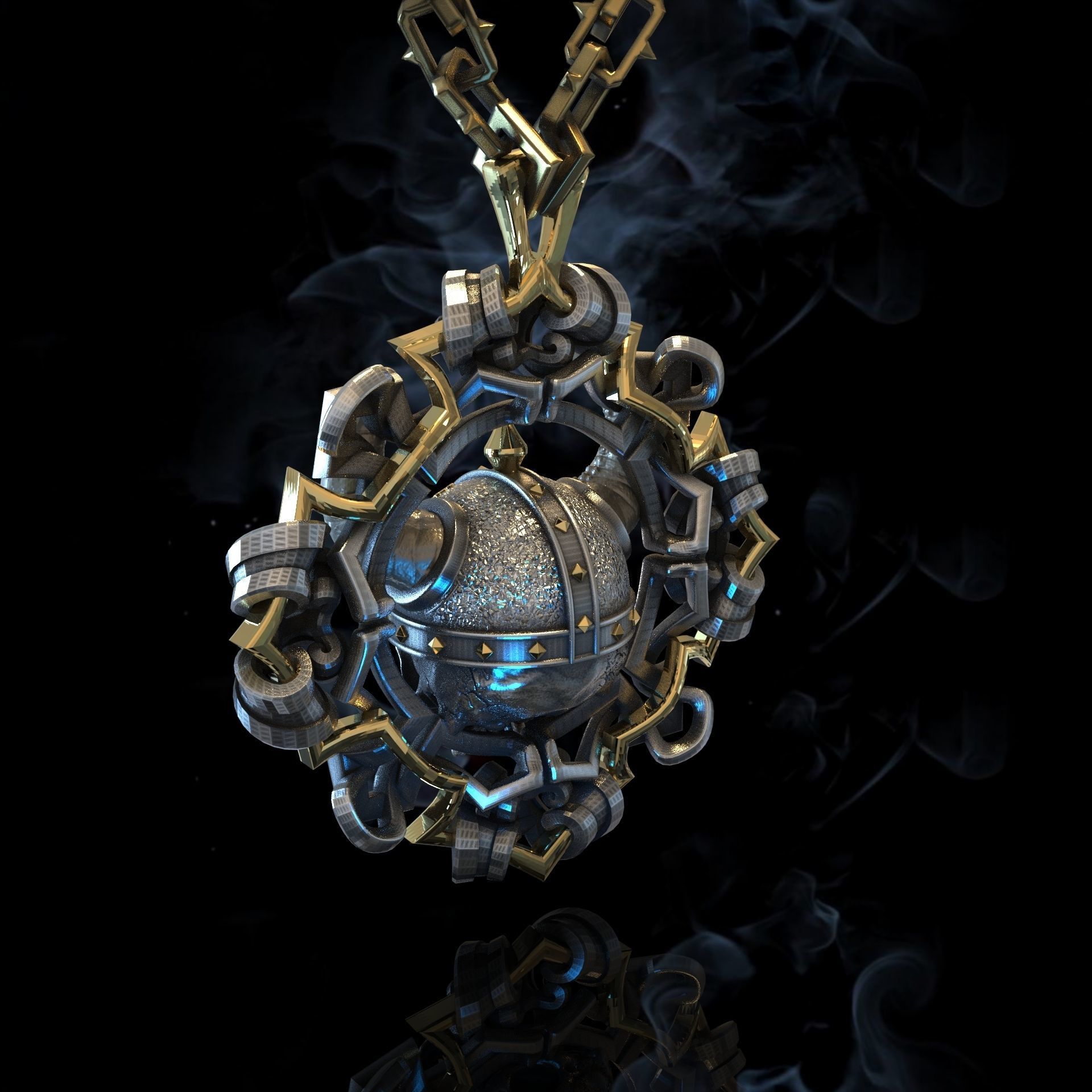 Viking pendant 3D print model_8