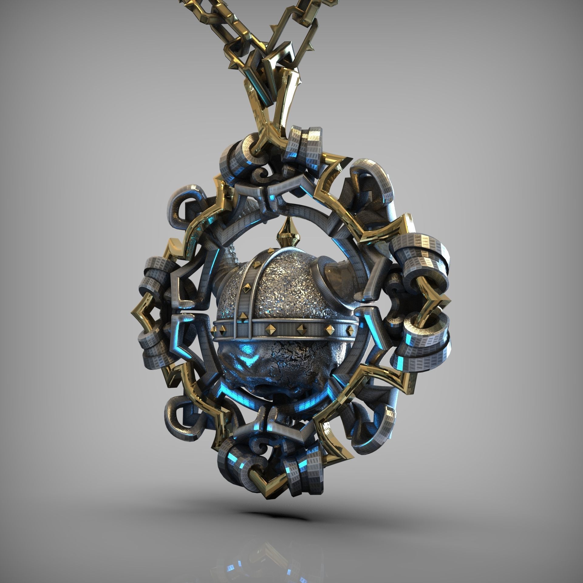 Viking pendant 3D print model_5