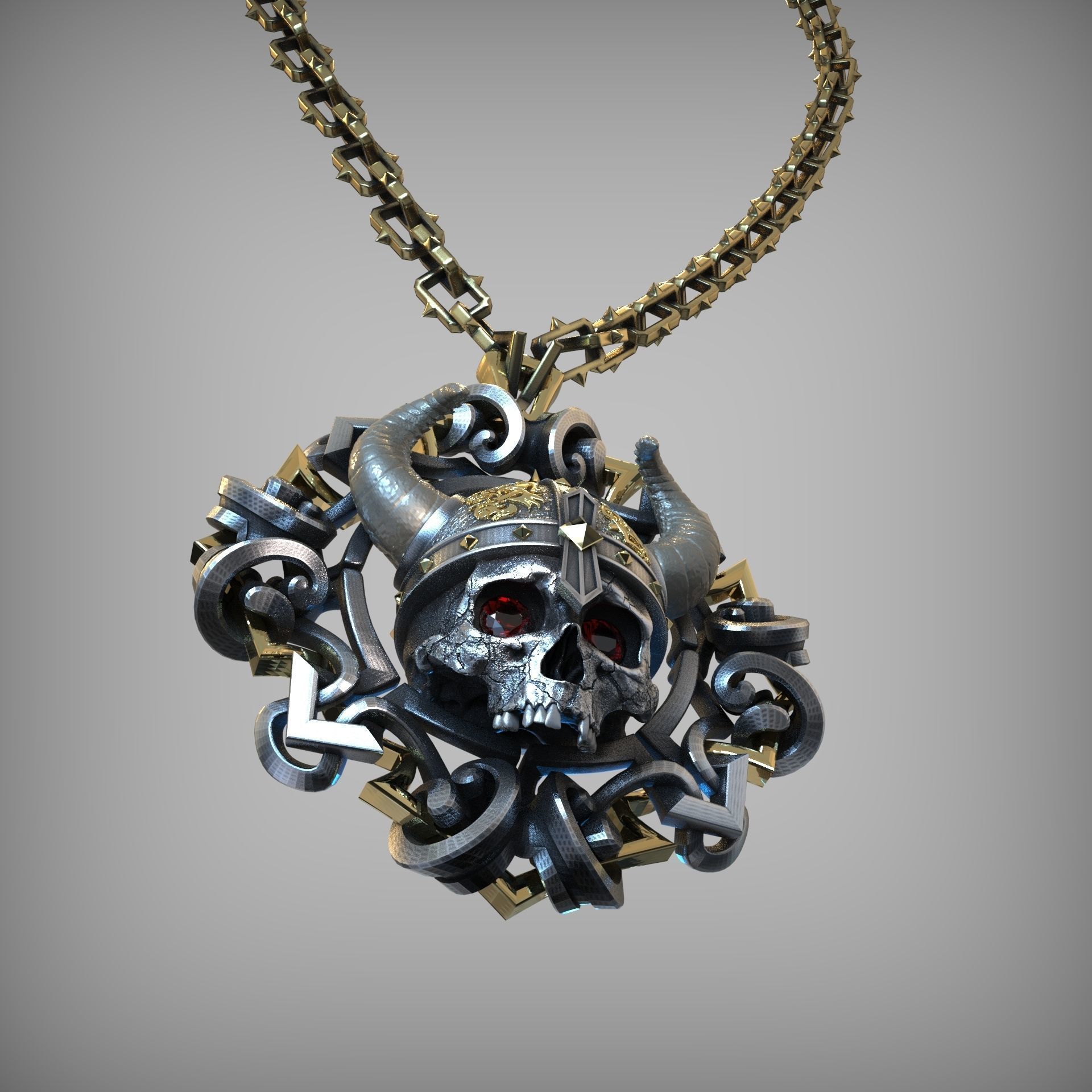 Viking pendant 3D print model_4