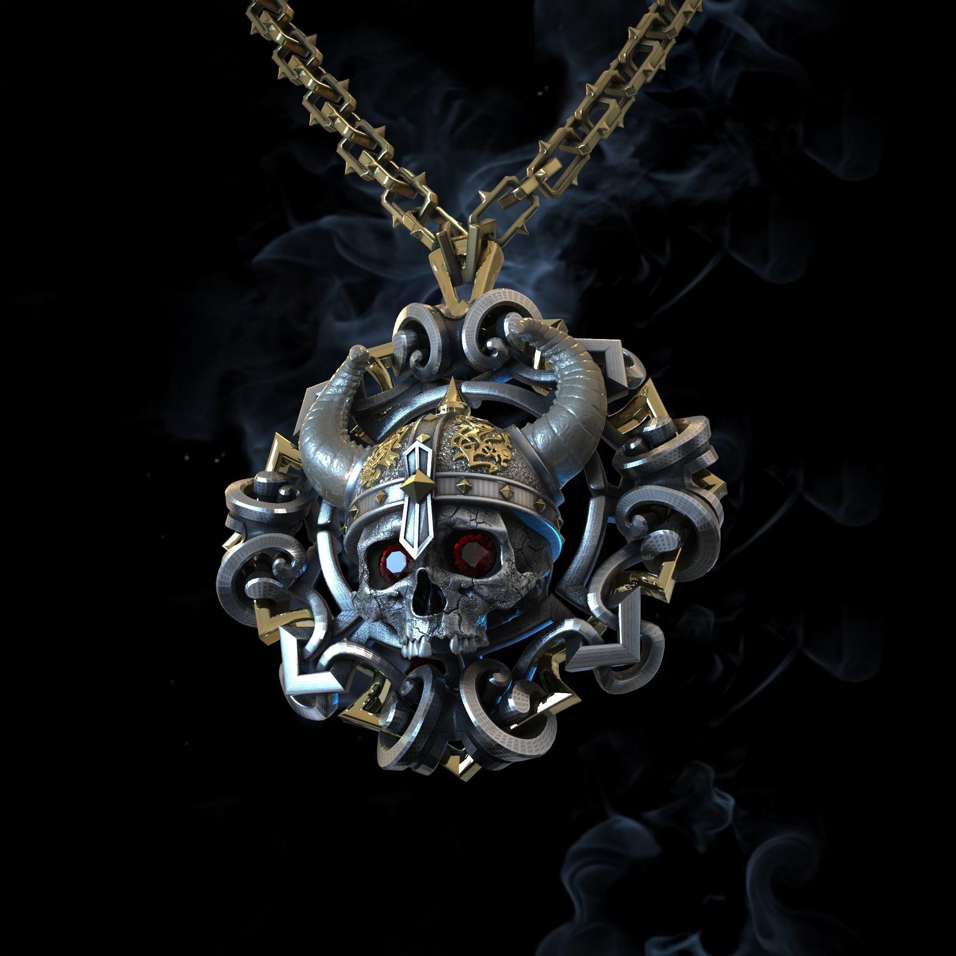 Viking pendant 3D print model_6