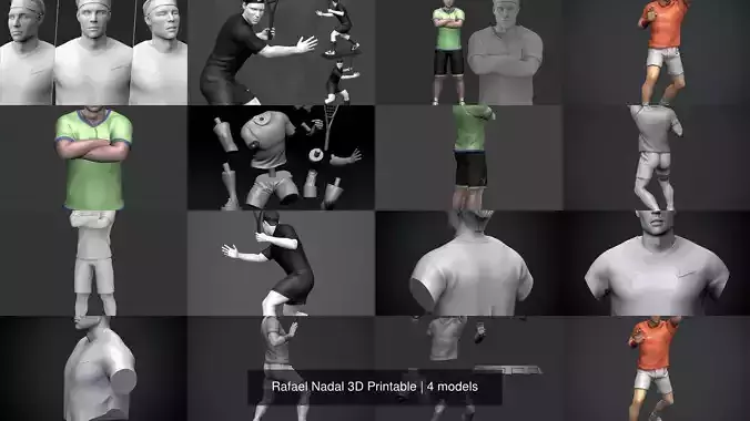 Rafael Nadal 3D Printable 3D Model Collection