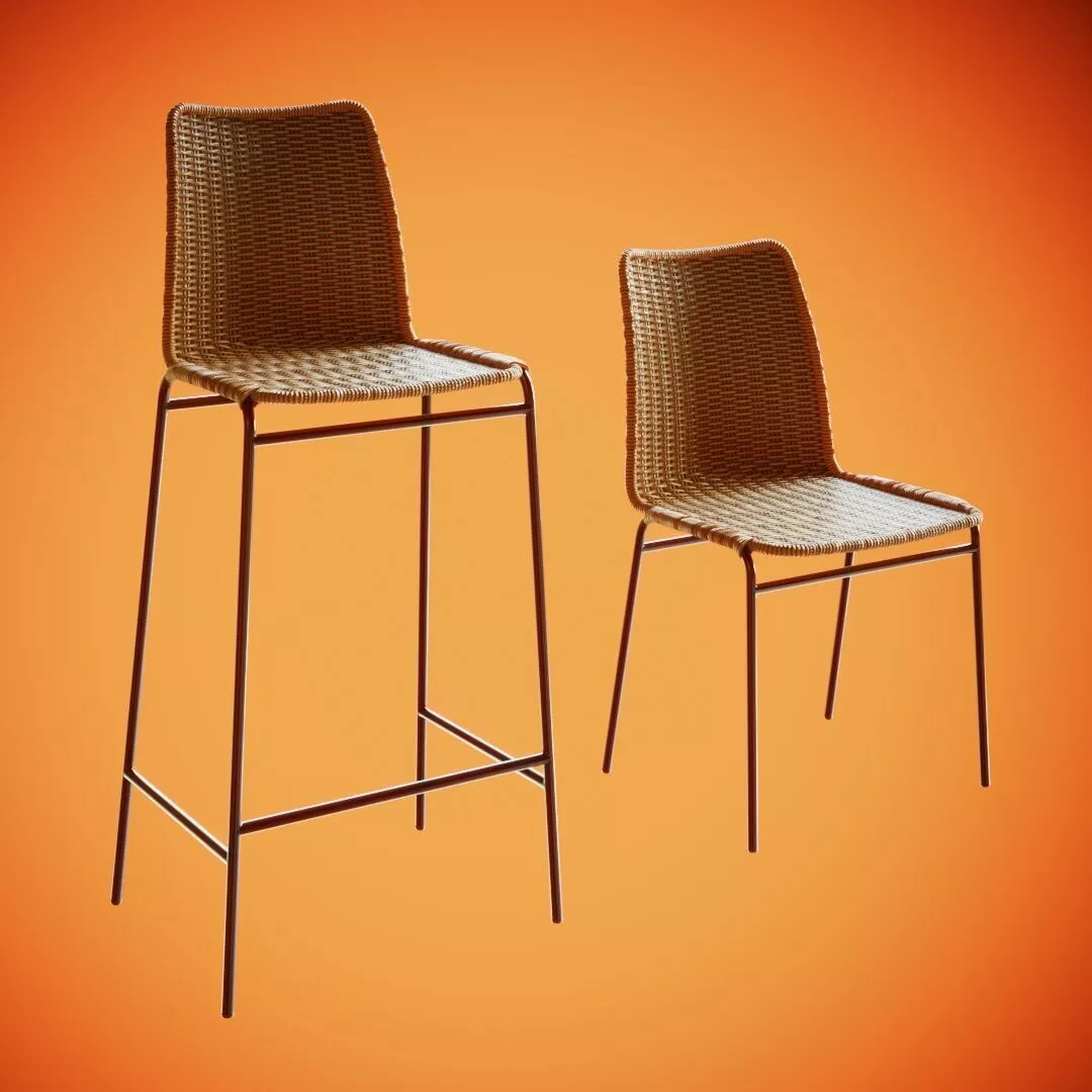 BAMBOO WICKER CHAIR 3D model