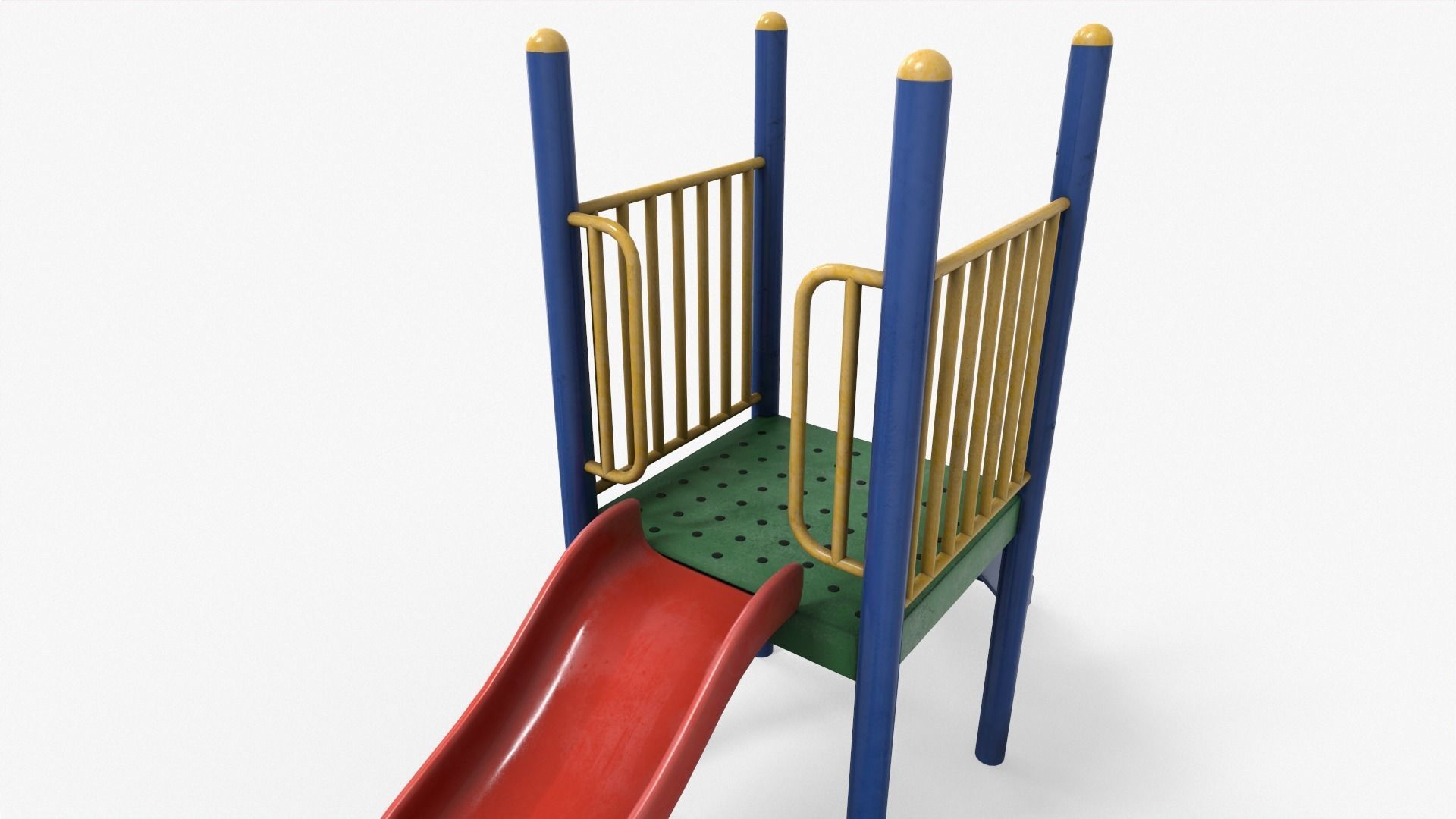 Playground Slide Low-poly 3D model_4