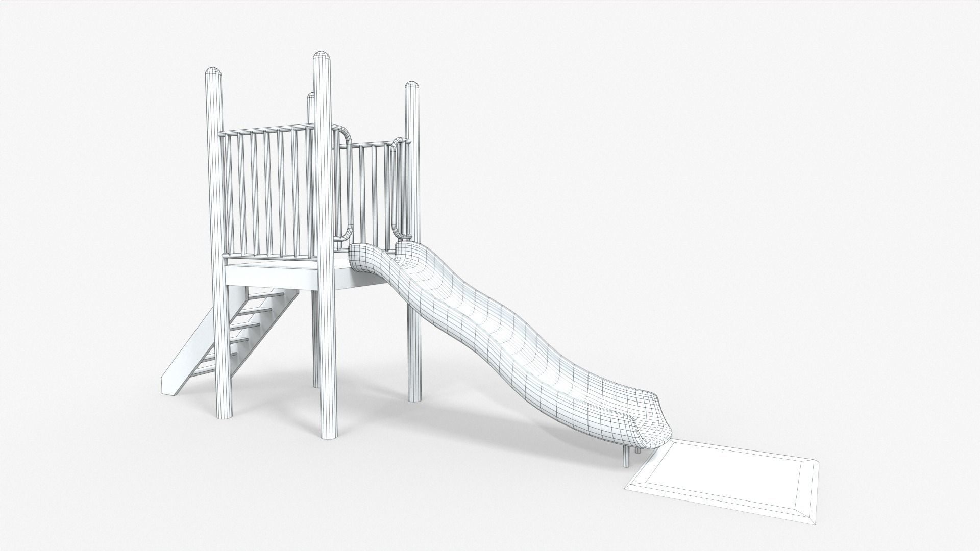 Playground Slide Low-poly 3D model_6