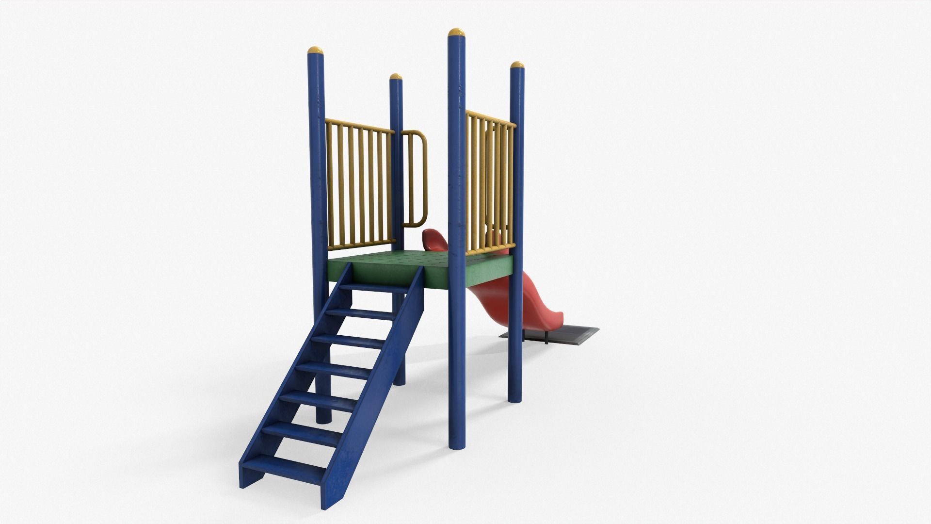 Playground Slide Low-poly 3D model_2