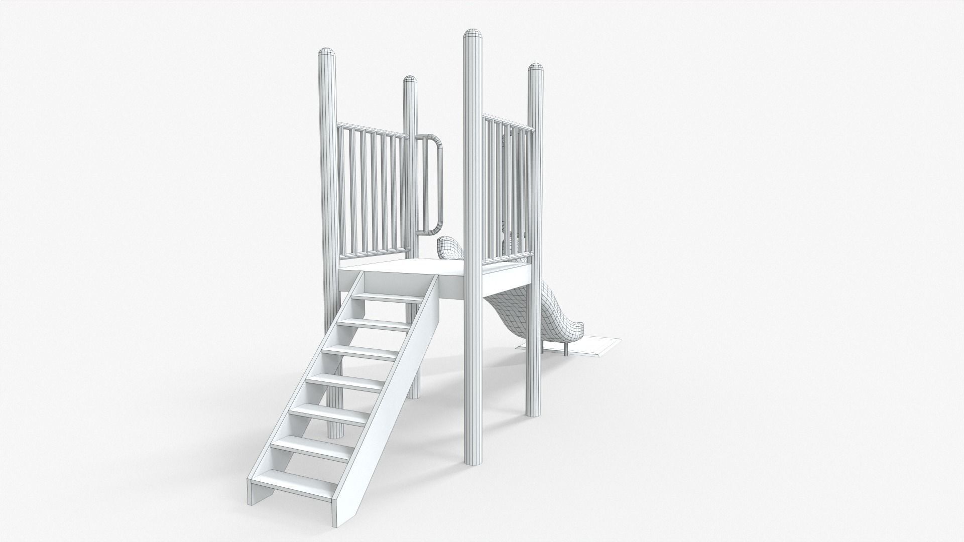 Playground Slide Low-poly 3D model_7
