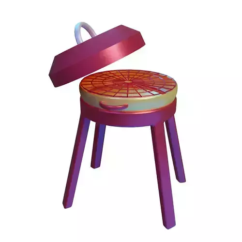Grill 3D Model bbq stool color