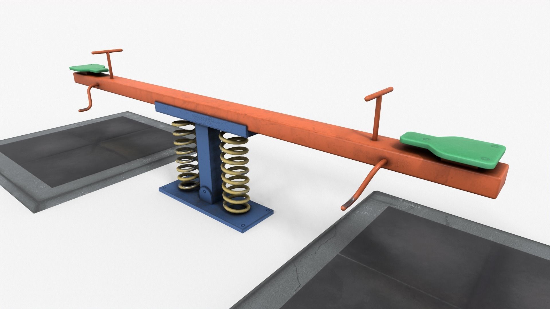 See-saw playground Low-poly 3D model_2