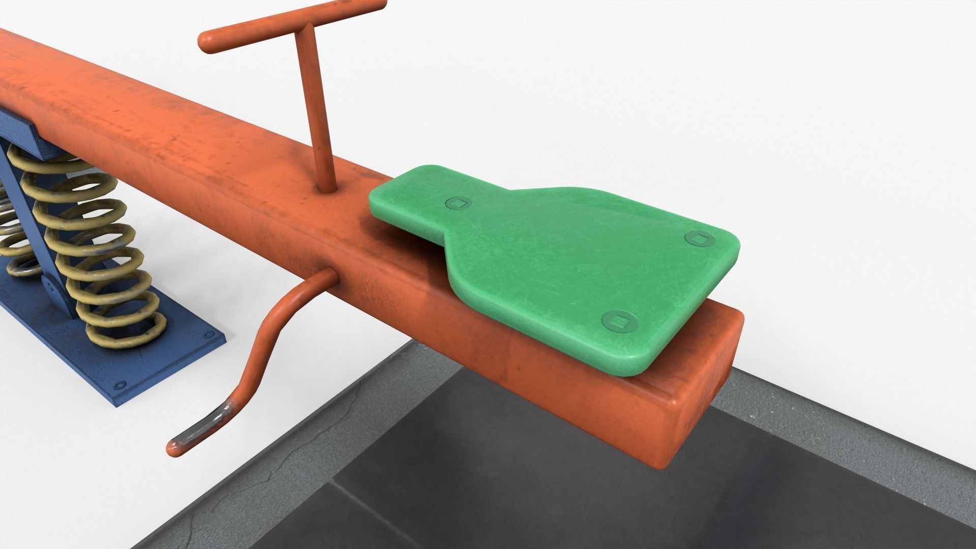 See-saw playground Low-poly 3D model_4