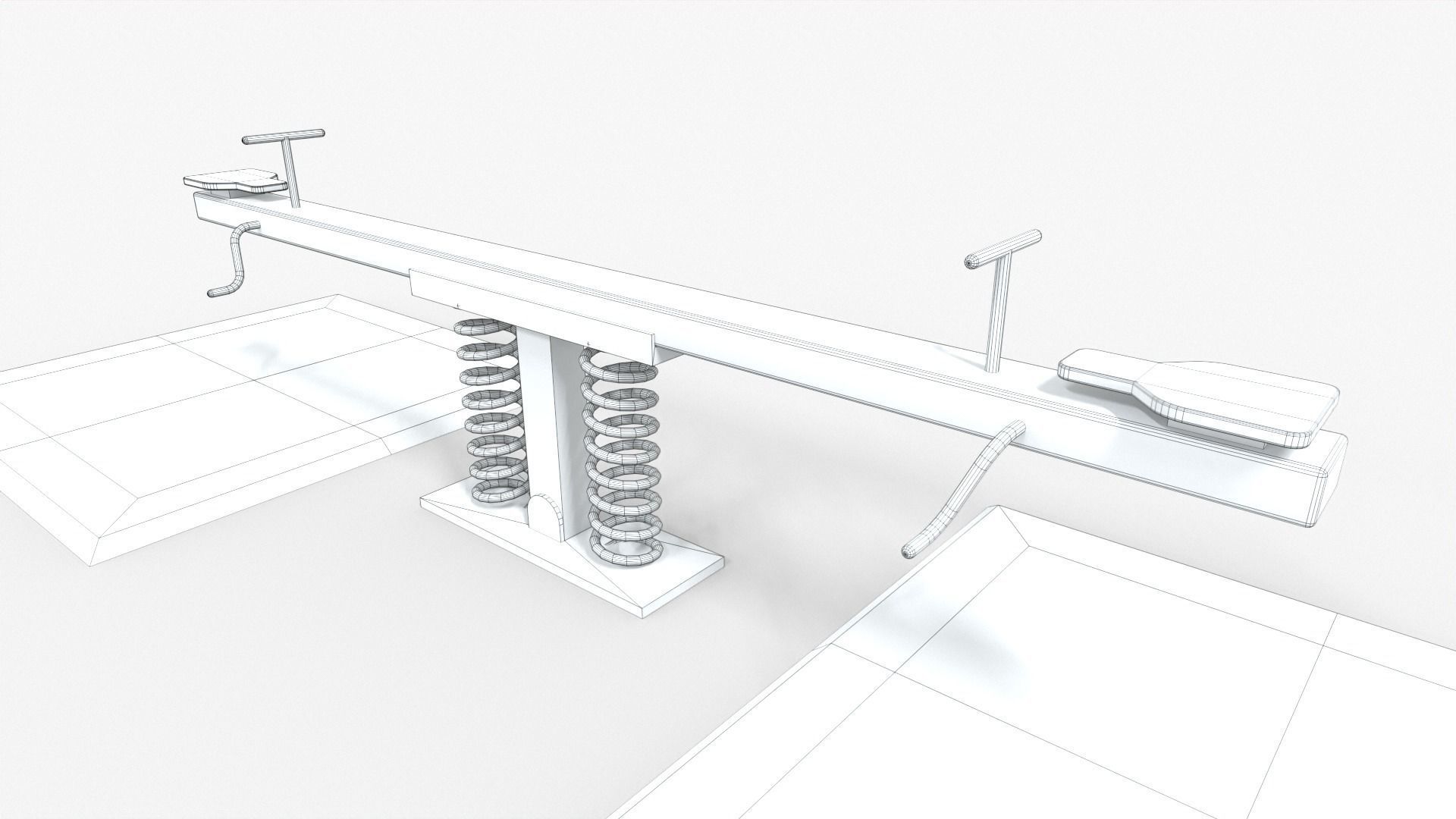 See-saw playground Low-poly 3D model_5