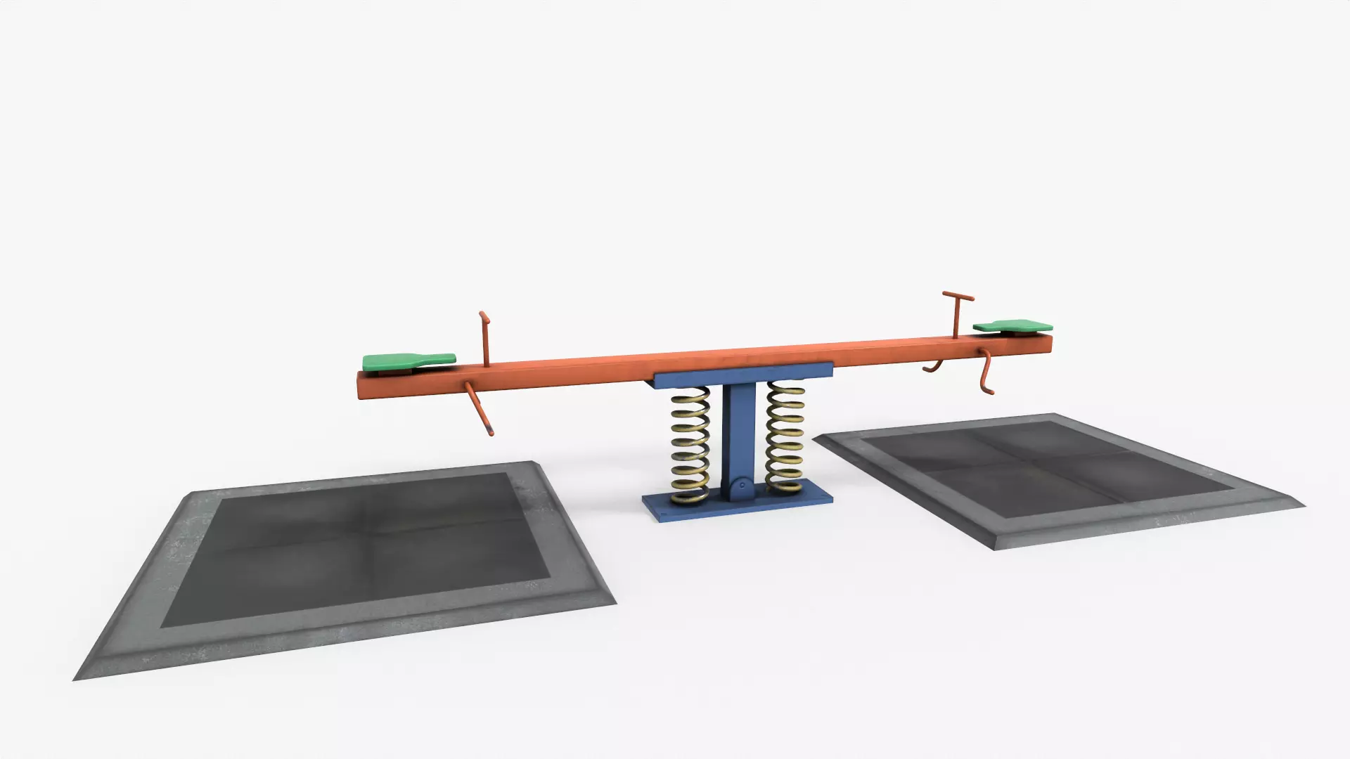 See-saw playground Low-poly 3D model_0