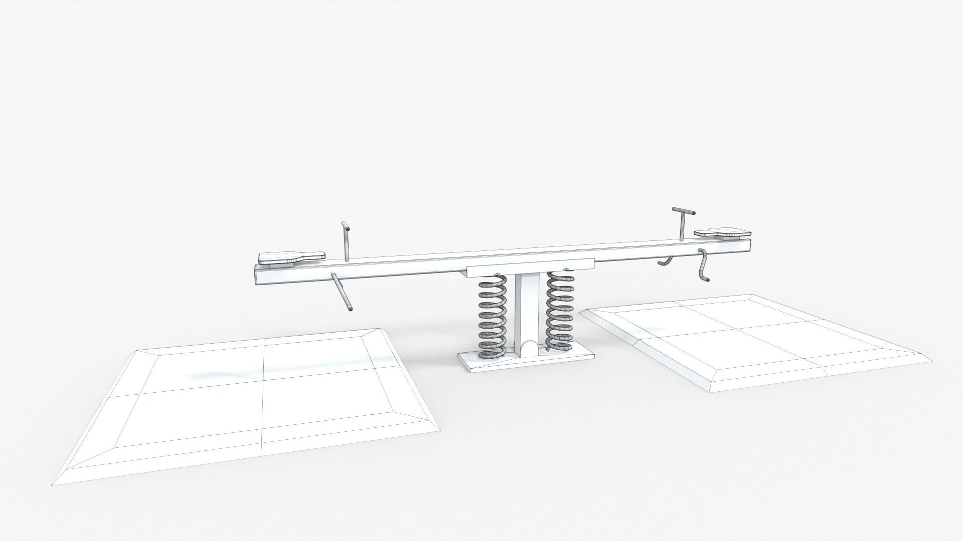 See-saw playground Low-poly 3D model_8