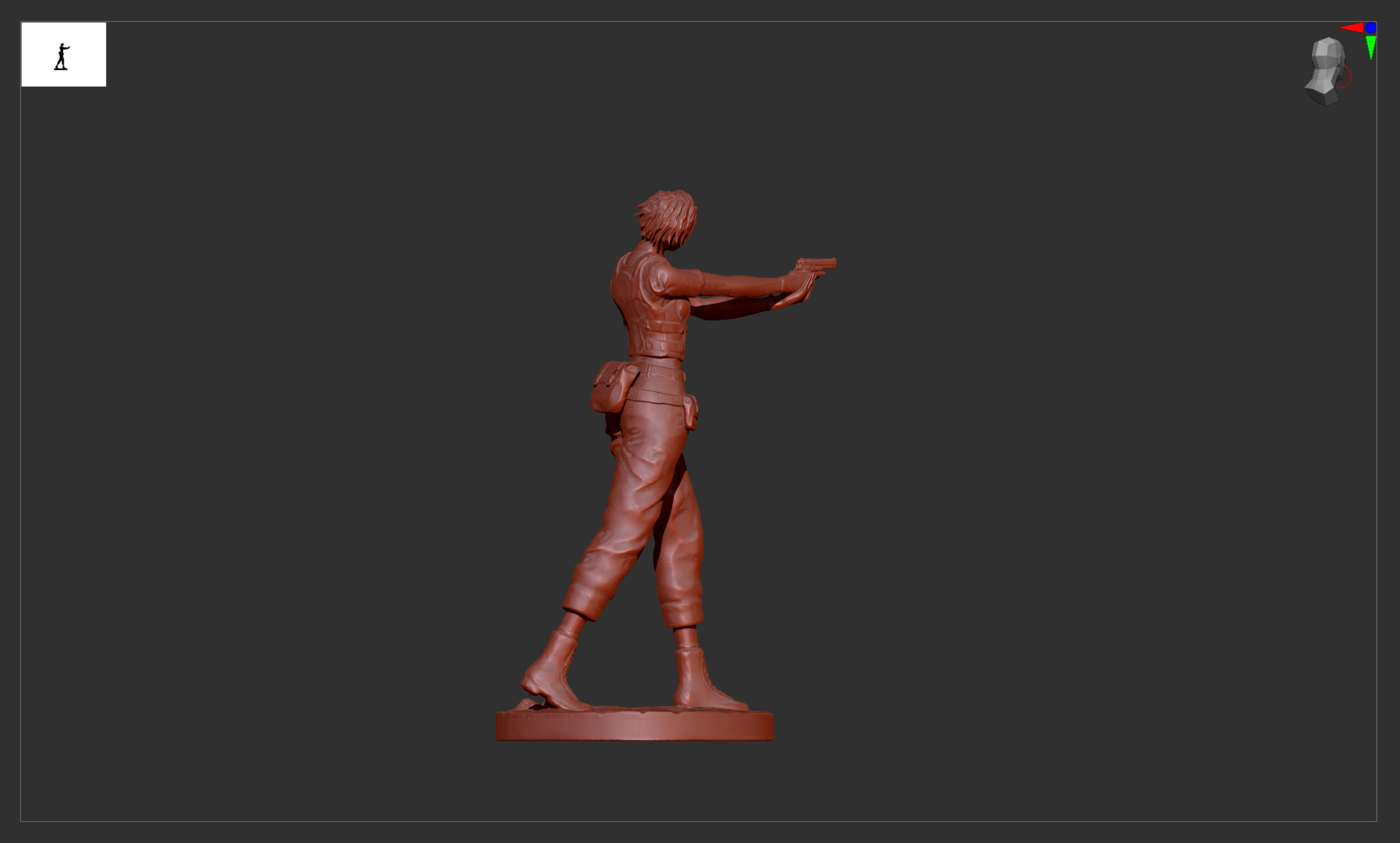 Resident Evil Rebecca Chambers aiming 3D print model_7