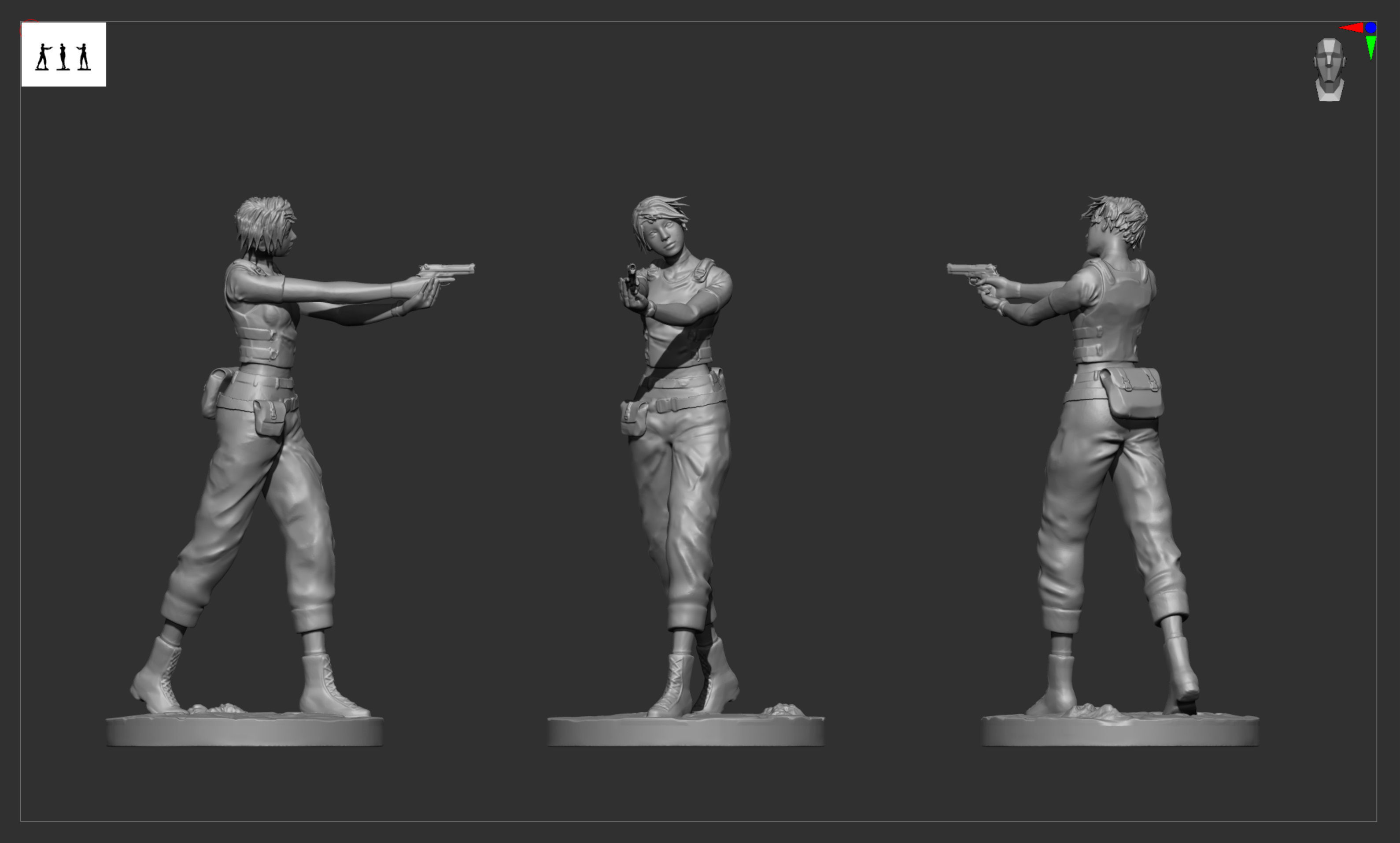 Resident Evil Rebecca Chambers aiming 3D print model_12