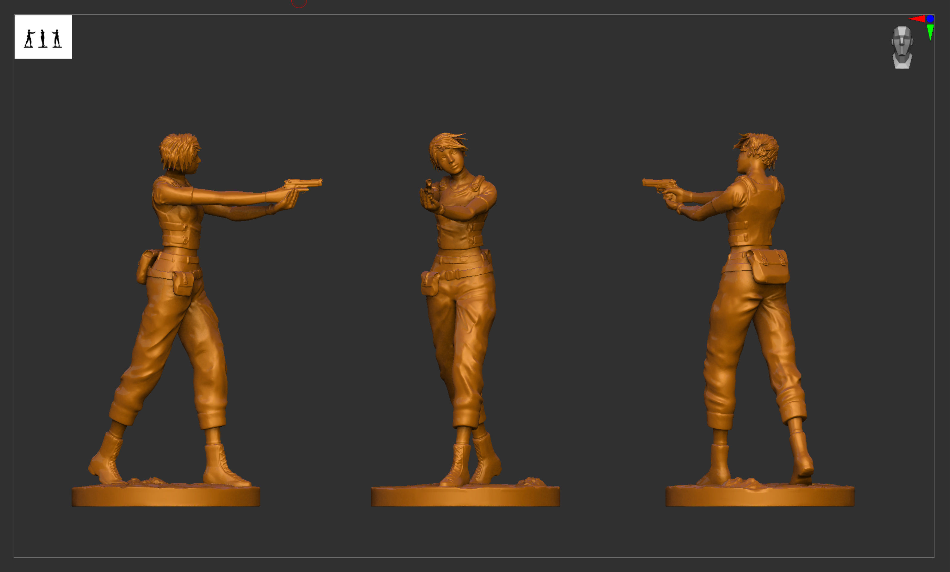Resident Evil Rebecca Chambers aiming 3D print model_13