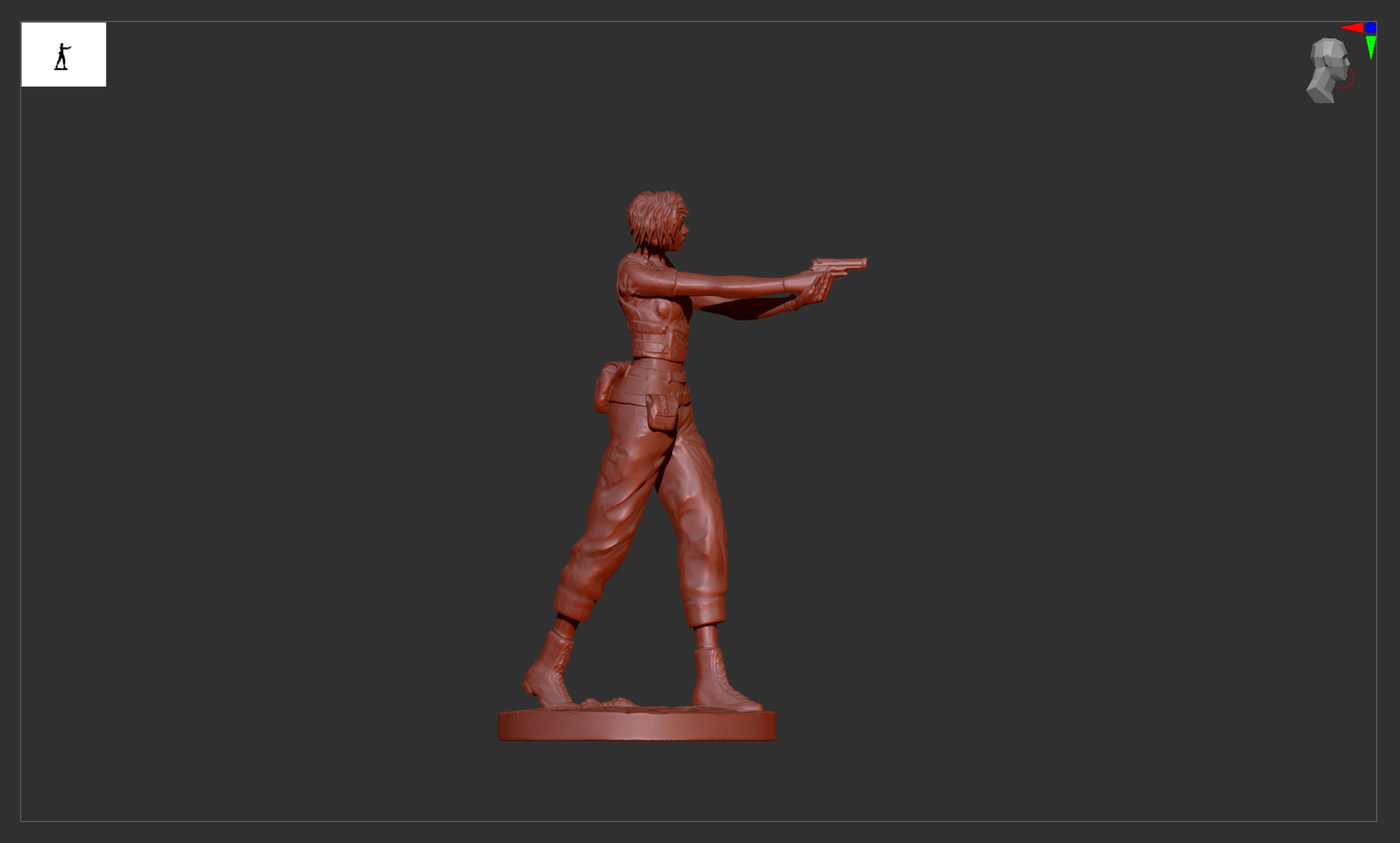 Resident Evil Rebecca Chambers aiming 3D print model_6
