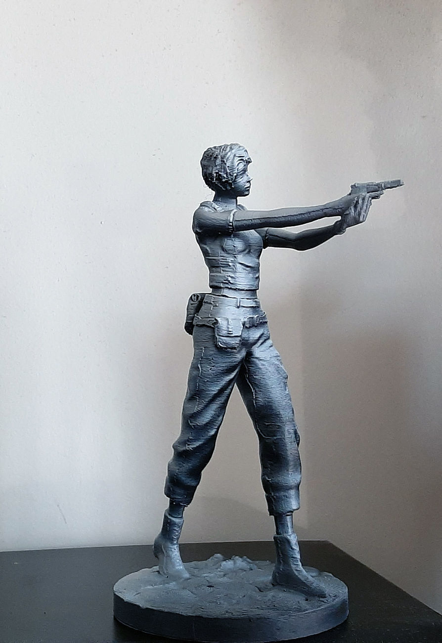 Resident Evil Rebecca Chambers aiming 3D print model_20
