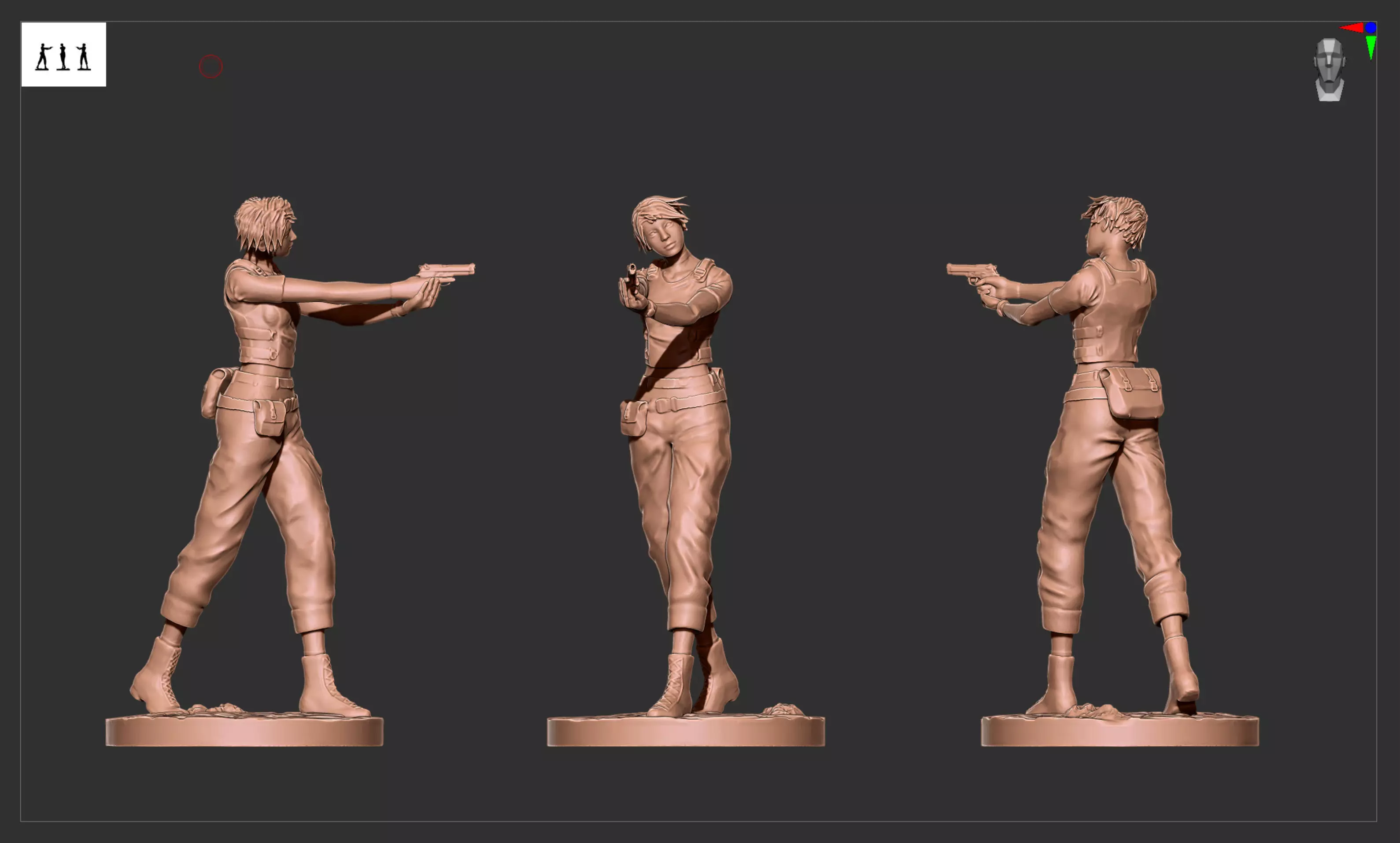 Resident Evil Rebecca Chambers aiming 3D print model_0