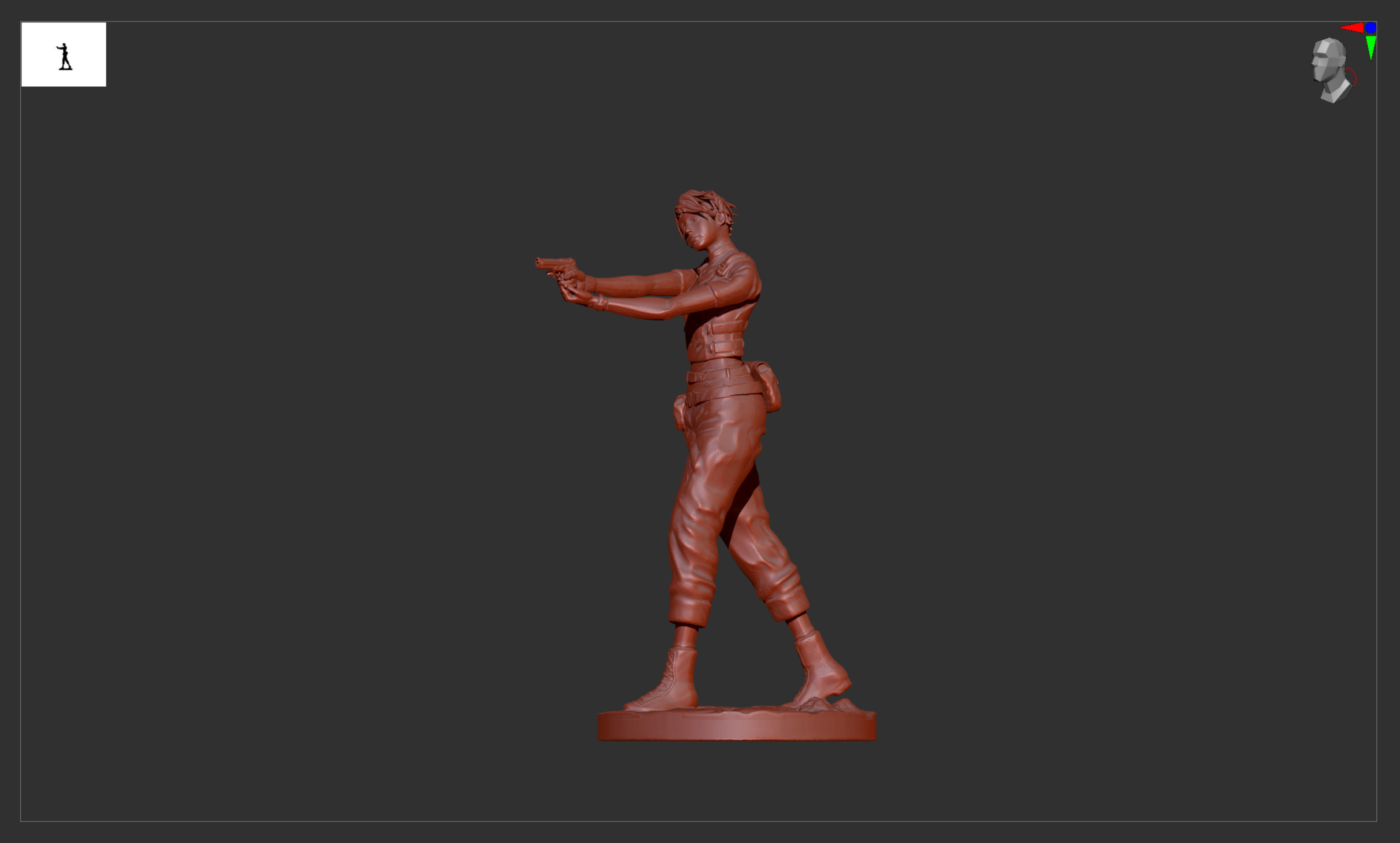 Resident Evil Rebecca Chambers aiming 3D print model_11