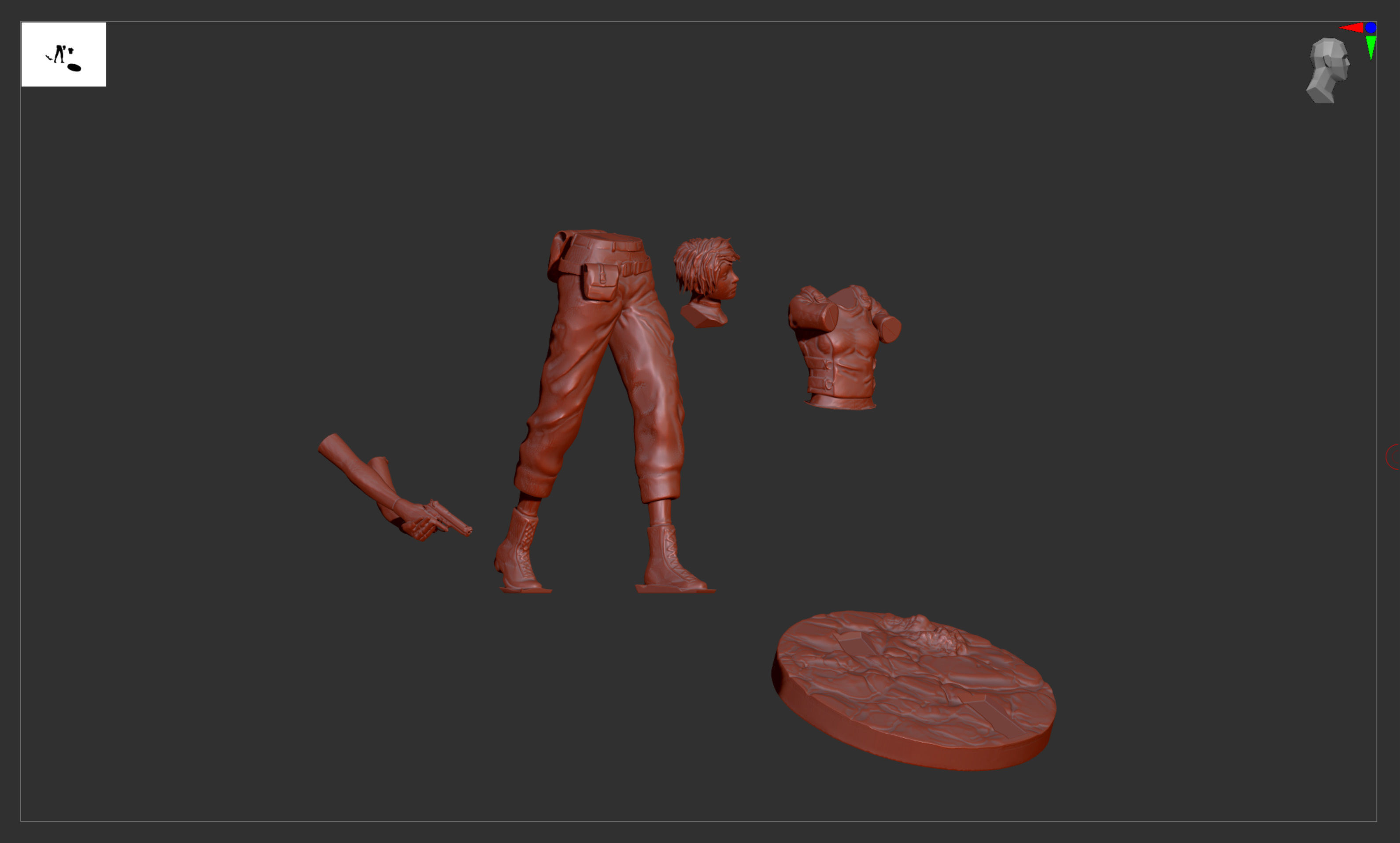 Resident Evil Rebecca Chambers aiming 3D print model_14