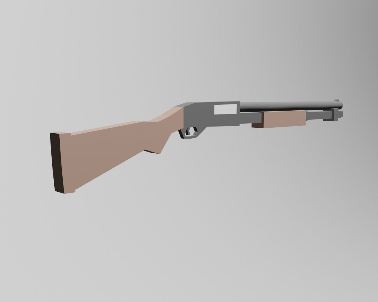 Lowpoly Shotgun Low-poly 3D model_2