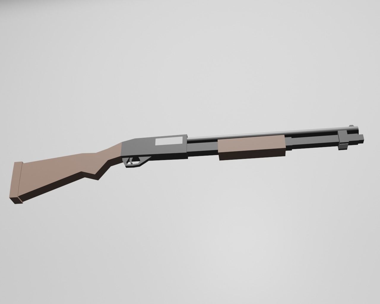 Lowpoly Shotgun Low-poly 3D model_4