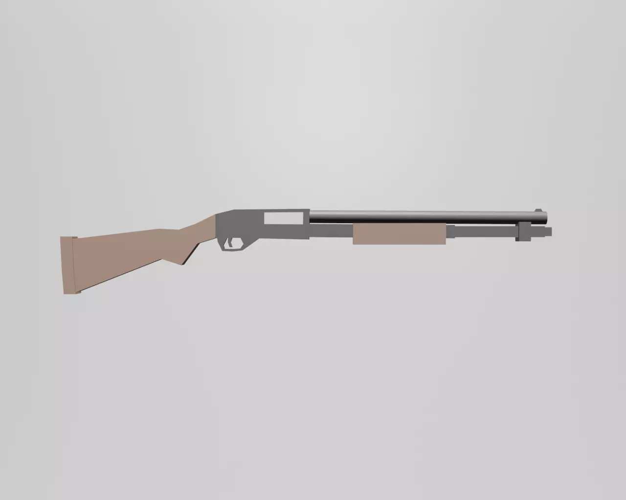 Lowpoly Shotgun Low-poly 3D model_0