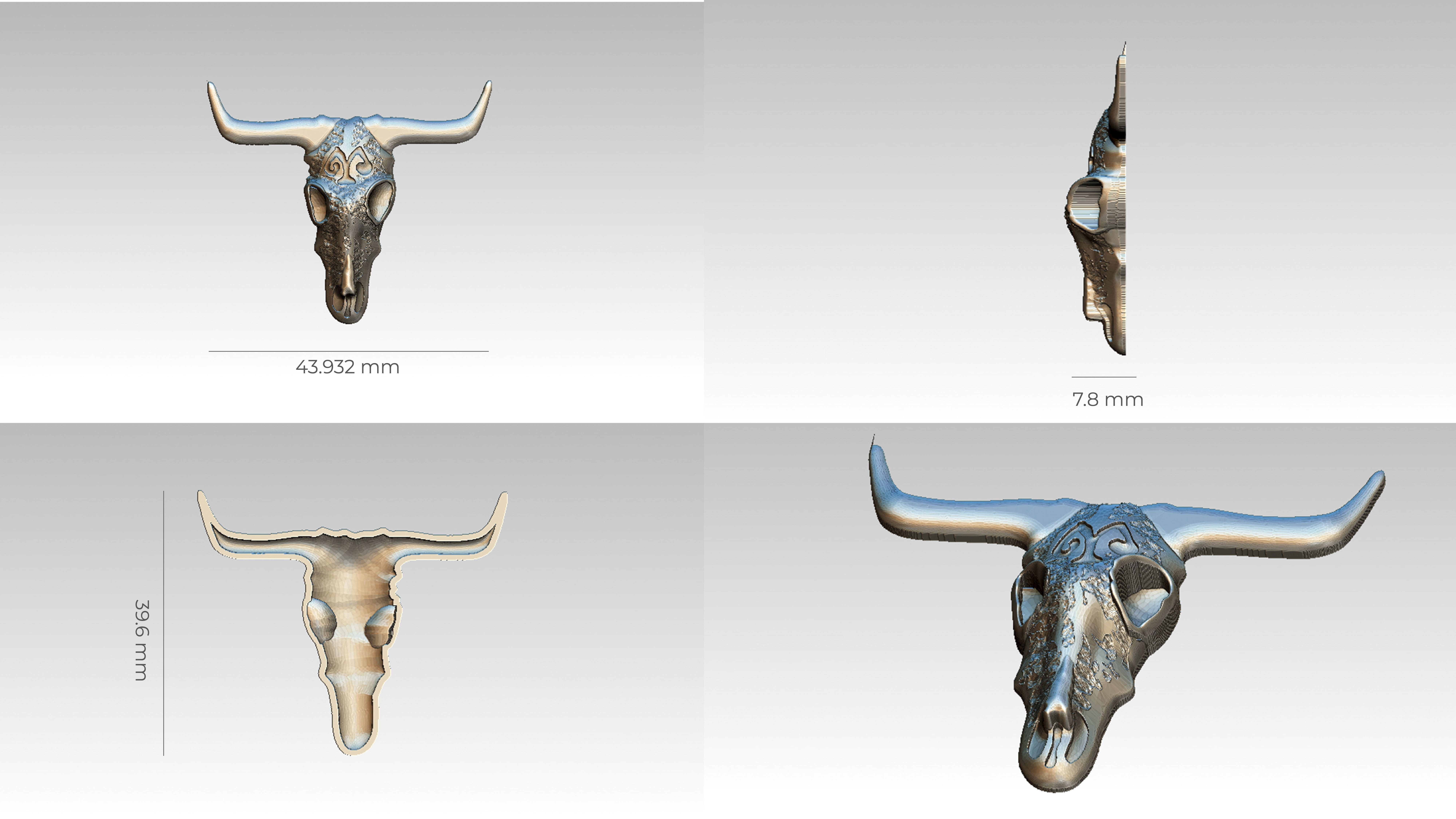 Toro pendant  3D print model_5