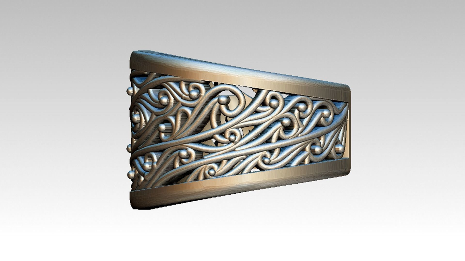 Chinos silver ring with intricate design 3D print model_2