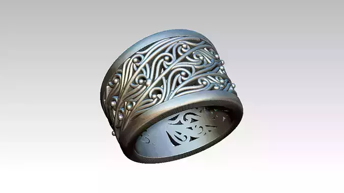 Chinos silver ring with intricate design