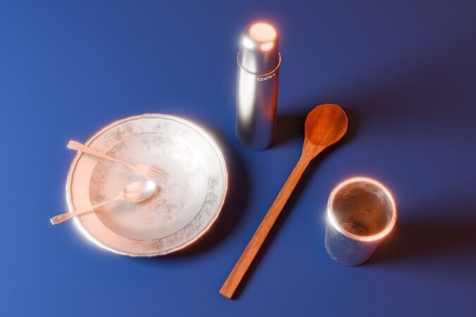 Camping Dinnerware Free low-poly 3D model