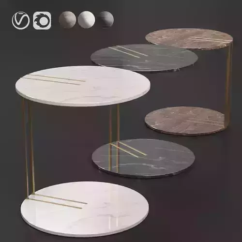 Stone and Gold Italy Side Coffee Table