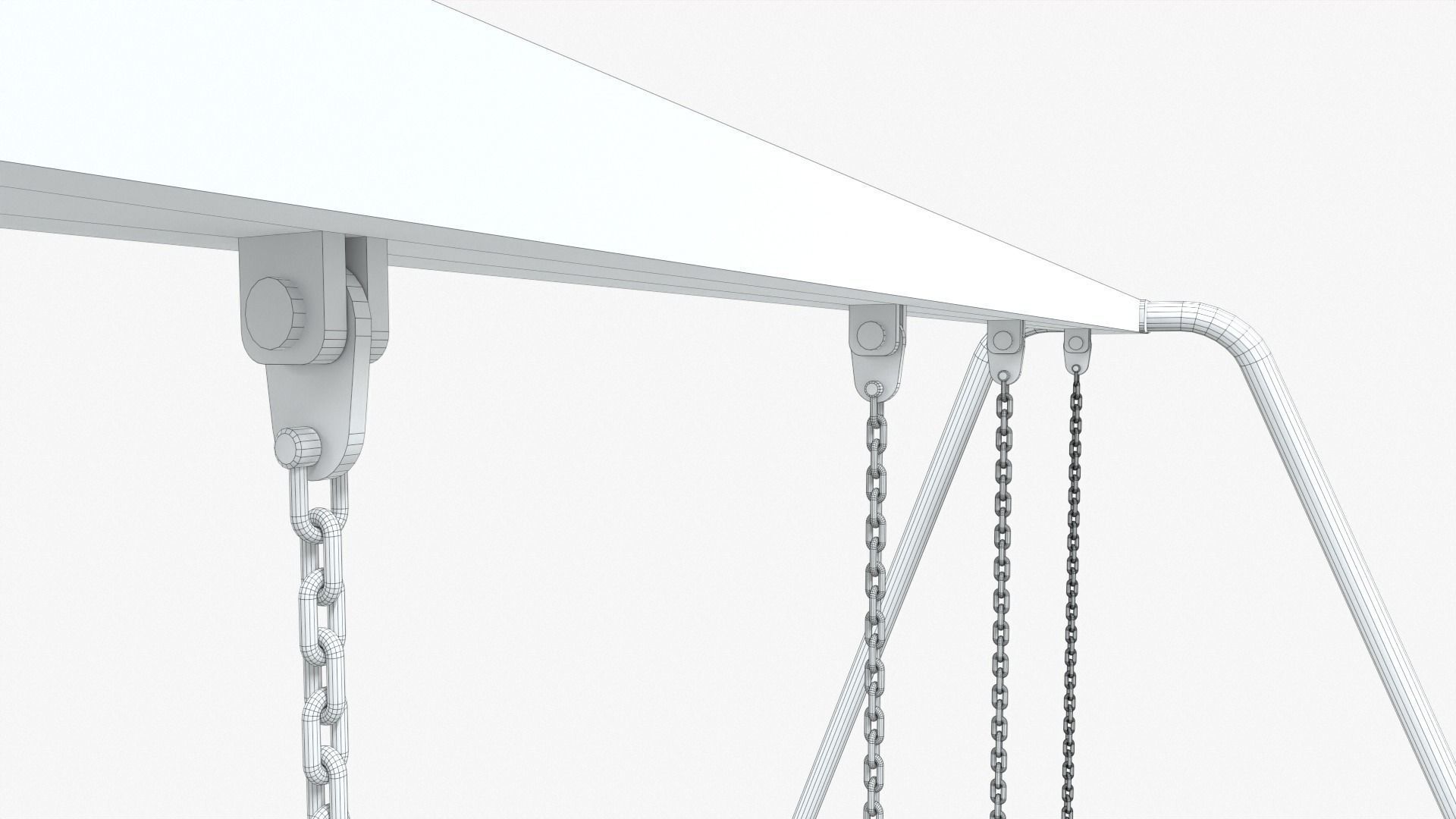 Swing Set Low-poly 3D model_9