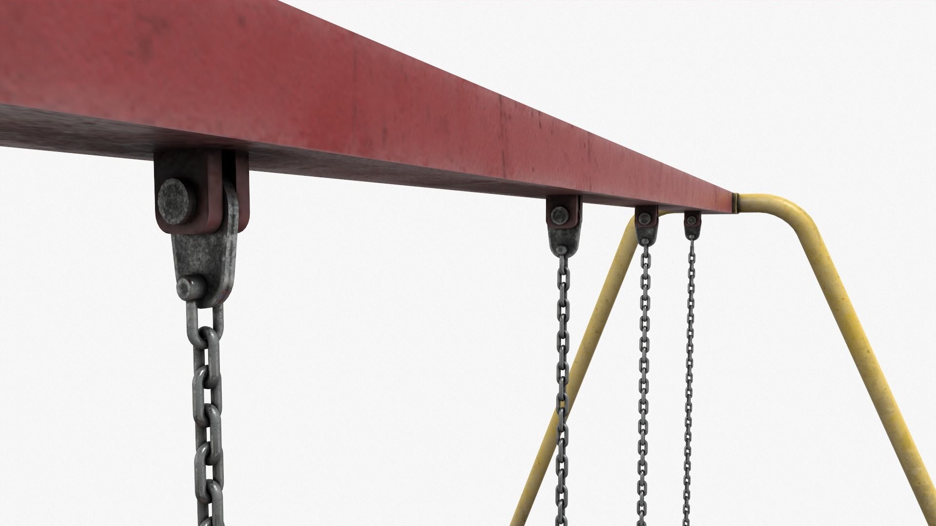 Swing Set Low-poly 3D model_6